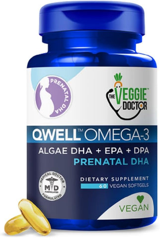 The Veggie Doctor - Vegan Prenatal DHA, EPA – Ômega 3 Vegetal para Gestantes – 60 cápsulas