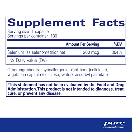 Selênio 200 mcg – para Função Celular Saudável, Sistema Imunológico - Pure Encapsulations