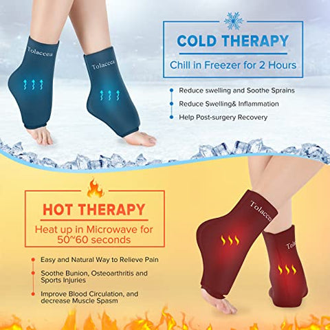 Tolaccea - Envoltório de Gelo Reutilizável para Tornozelo e Pé, Gel de Gelo para Lesões Quentes – Marca: Ankle Foot Wrap