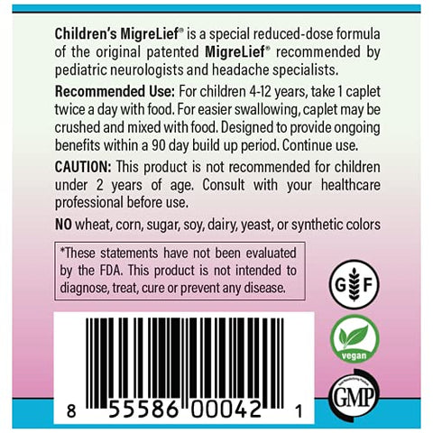 Infantil – Tríplice Terapia com Puracol™ – Suporte Nutricional para Crianças com Enxaqueca – 60 Cápsulas/1 Mês de Fornecimento - MigreLief