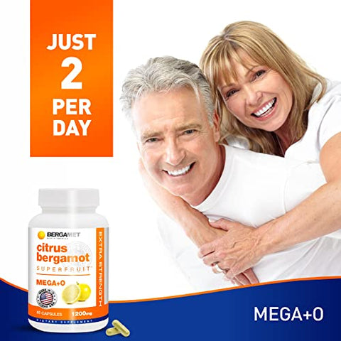 Citrus Bergamot Superfruit – Suplemento de 180 Cápsulas, 1200mg por Porção – 3 Meses – 80% Polifenóis – Fabricado nos EUA - BergaMet
