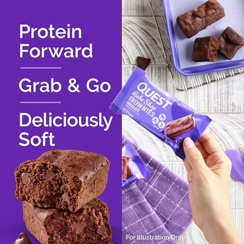 Quest Nutrition - Quest Bake Shop: Brownies de Chocolate, 10g Proteína, 2g Carboidratos Líquidos, 1g Açúcar, 10 Unidades