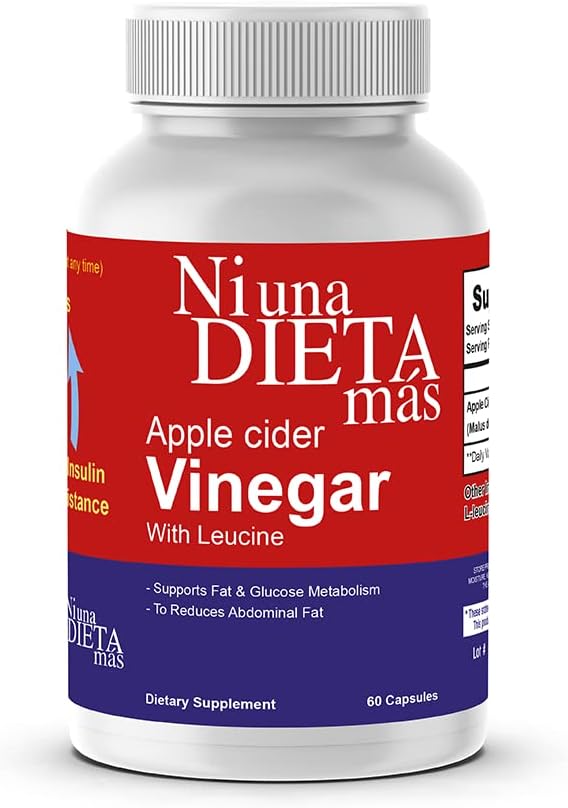 Ni una dieta más - Apple Cider Vinegar Capsules – Redução de Gordura Abdominal – Melhor para Perda de Peso – NI UNA DIETA MÁS