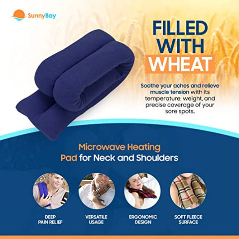 Aquecedor de Micro-ondas SunnyBay para Pescoço e Ombros, Almofada de Aquecimento Versátil para Pescoço, 1,27 kg 66 cm Envoltório de Pescoço Aquecível no Micro-ondas, Terapia Quente ou Fria para Alívio de Dores