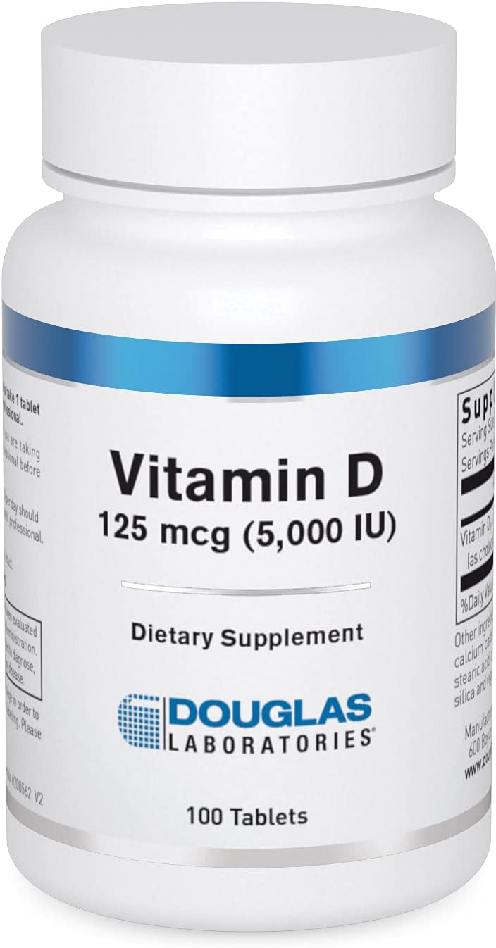 Vitamina D (5.000 UI) | Suplemento de Vitamina D3 para Apoiar a Saúde Imunológica, Níveis de Cálcio e Ossos* | 100 Comprimidos - Douglas Laboratories