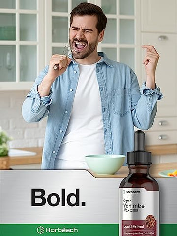 Extrato Líquido de Casca de Yohimbe | 60 ml | Suplemento para Homens e Mulheres | Gotas de Tintura Livre de Álcool | Vegetariano, Não-OGM e Sem Glúten - Horbäach