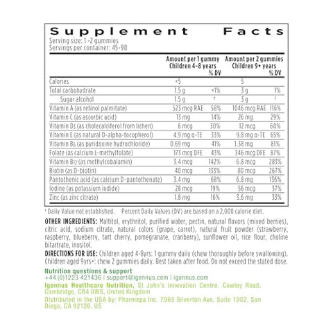 Igennus Healthcare Nutrition - Multivitamínico Infantil em Goma Metilado, Suplemento MTHFR com Vitaminas B – Marca Methylated Kids