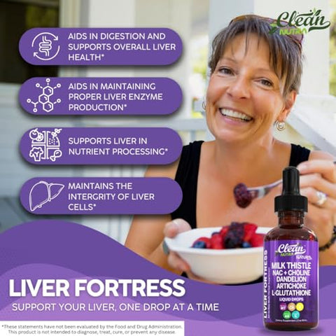 Clean Nutraceuticals - Desintoxicação do Fígado com Cardo de Leite e NAC – Limpeza Potente – 60 Cápsulas