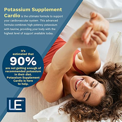 Life Enhancement - Suplemento de Potássio Cardio Natural – 750 mg de Potássio / 500 mg de Taurina por Porção – 120 Cápsulas de Potássio
