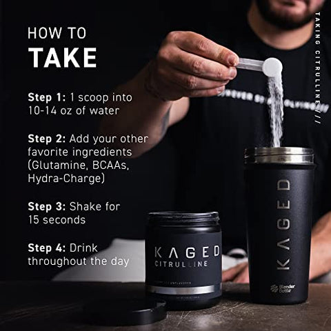 Premium L-Citrulline em Pó | Sem Sabor | Aumente a Bomba Muscular | Melhore a Vascularização Muscular | Impulsionador de Óxido Nítrico | 100 Porções - Kaged