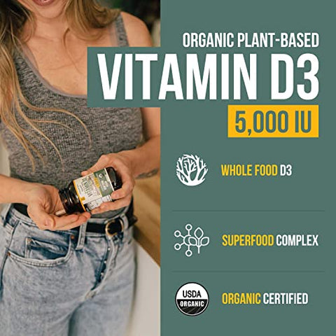 Triquetra Health - Vitamina D3 Orgânica 5.000 UI – Alimento Integral 100%