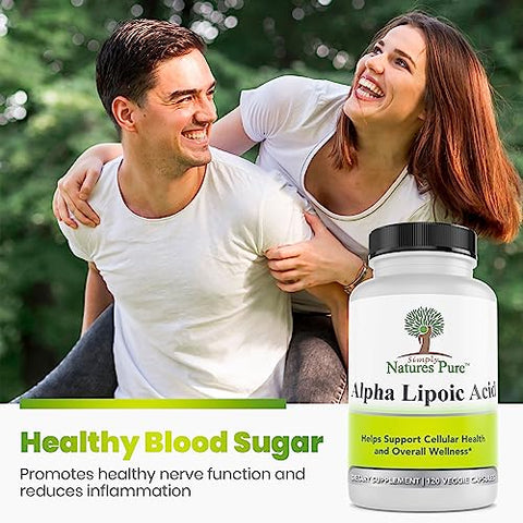 Simply Natures Pure - Simply Natures – Ácido Alfa Lipóico Puro 600mg 360 Cápsulas Vegetais, Não-OGM Ácido Tióctico 12 Meses de Fornecimento