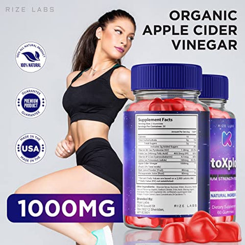 rize labs - (3 Pacotes) Gomas KetoXplode Keto – Gomas Keto Xplode Keto com Vinagre de Maçã para Perda de Peso Avançada – Gomas KetoXplode Keto com Vinagre de Maçã para Queima de Gordura Abdominal Extra Forte