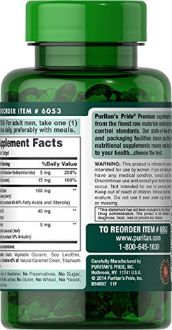 Puritan's Pride - Puritan’s Pride – Complexo de Saw Palmetto Prosta-Metto para Homens – 240 Softgels | Fórmula Avançada para Saúde Masculina