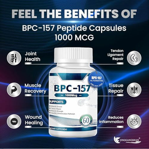 Generic - 𝐁𝐏𝐂 157 Cápsulas Peptídicas, 𝐁𝐏𝐂 157 Pro 1000mcg, Novo Composto Protetor 157, Aumenta a Recuperação Muscular