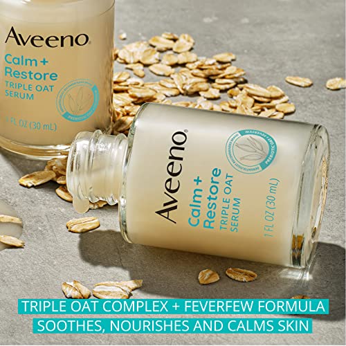 Calm Restore Serum Facial Hidratante Triplo Aveia para Pele Sensível, Suave e Leve para Suavizar e Fortalecer a Pele, Hipoalergênico, Sem Fragrância  Aveeno - Aveeno