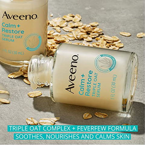 Calm Restore Serum Facial Hidratante Triplo Aveia para Pele Sensível, Suave e Leve para Suavizar e Fortalecer a Pele, Hipoalergênico, Sem Fragrância  Aveeno - Aveeno