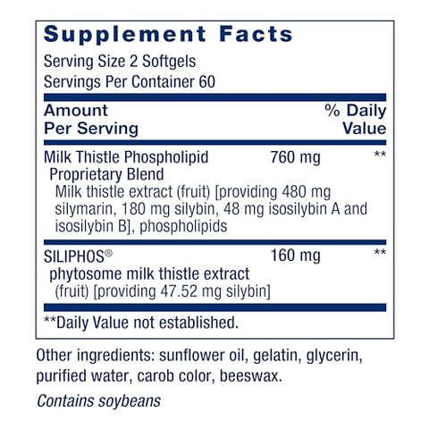 Advanced Milk Thistle – Com Silybin, Fosfatidilcolina e outros Fosfolipídios – Para Saúde do Fígado e dos Rins - Life Extension