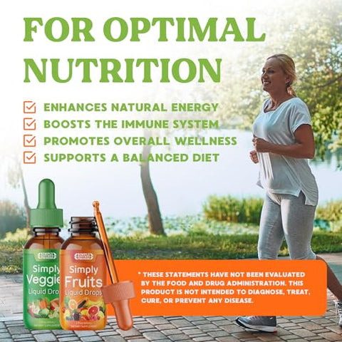 Simply Nature's Promise - Promessa da Natureza Simples – Suplementos de Frutas e Vegetais – Gotas Líquidas – Feito com Superfoods de Alimentos Integrais, Embalado com Vitaminas – Marca Simply Nature’s Promise