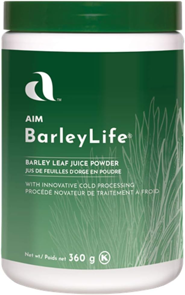 AIM International - BarleyLife – Pó de Grama de Cevada Tamanho Família (360g) – Marca BarleyLife