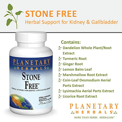Stone Free 820 mg – Suporte Herbal para Rim e Vesícula 180 Comprimidos - Planetary Herbals