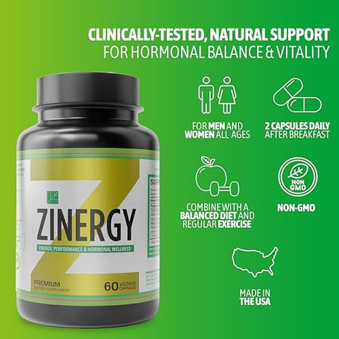 Dr. Zisman ZT Slimming Tea - Dr. Zisman ZINERGY – Energia Natural e Estimulante de Desempenho – Para Homens e Mulheres – Aumenta Energia e Vitalidade – Cápsulas Premium (60 cápsulas)