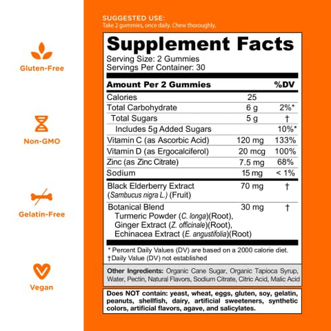 Gummy Imune – 300 Unidades – Sabugueiro, Vitamina C, D – 300 g - Goli