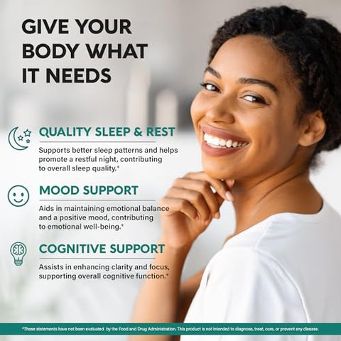 NUTRAHARMONY - 5HTP 400 mg Cápsulas – Suplemento 5-HTP Triptofano – Ashwagandha | L-Theanine | Erva de São João | Vitaminas B6 | Marca: [Nome da Marca]