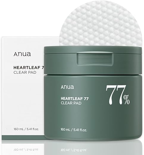Heartleaf 77 Toner Pad 70 Folhas, Tônico Diário de Baixo pH com PHA para Cuidados com a Pele Morta, Esfoliante - ANUA