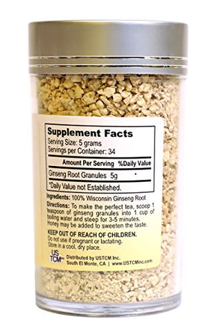 USTCM - Wisconsin American Ginseng Granules – 100% Puro – Ideal para Chás – 170g
