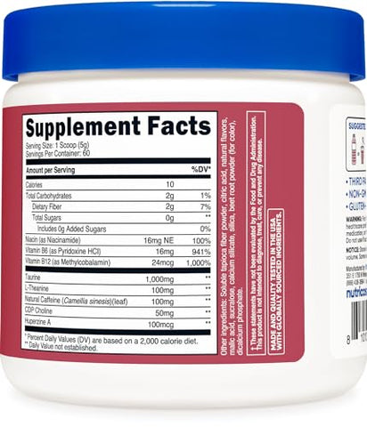 Energy Drink Powder (Passionfruit Guava) 60 SERV – Pré-treino com Sabores Naturais – Sem OGM, Sem Glúten – Energético em Pó - Nutricost