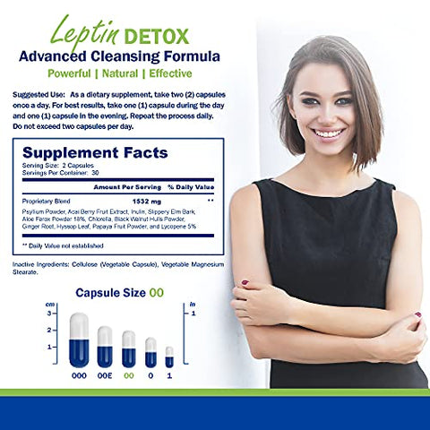 Leptin Detox Cleanse – Limpeza Natural do Intestino para Redução de Peso - Power By Naturals