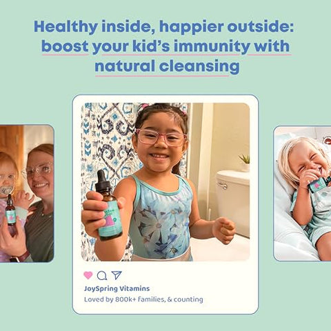 JoySpring - Detox Herbal JoySpring e Limpeza Infantil | Detox Herbal com Extrato de Coentro Proporciona uma Limpeza para Crianças | Suporte à Fala, Melhora Comportamento com um Detox Natural para Crianças | Marca