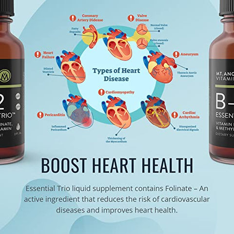Trio Essencial de B12 – Gotas Sublinguais Veganas com Methyl B12 de Alta Potência, B6 – 30ml - Mt. Angel Vitamins
