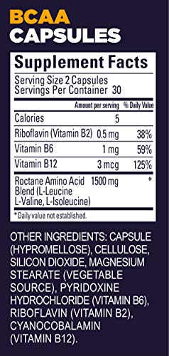 Energy Roctane Ultra Endurance – Cápsulas de Recuperação para Exercícios com Aminoácidos de Cadeia Ramificada e Vitamina B, Informed Choice, Energia para Antes, Durante ou Depois de Qualquer Treino, Frasco com 60 Unidades - GU