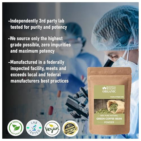 Blessfull Healing - Pó de Café Verde Orgânico 100% Puro Natural 300g – Marca do Produto