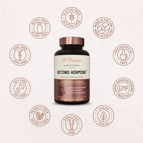 Equilíbrio Hormonal Holístico Além dos Hormônios para Mulheres com DIM e Myo-Inositol – 60 cápsulas - Live Conscious