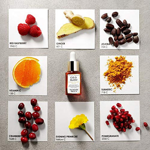 Sunday Riley C.E.O. Glow Vitamina C – Iluminador Facial com Vitamina C para uma Pele Radiante – 30ml