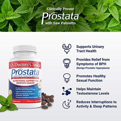 U.S.DOCTORS'CLINICAL - Prostata Prostate Supplement for Men – U.S. Doctors’ Clinical: Blend for Healthy Urinary Tract, Flow, Sexual Function, BPH Symptoms
