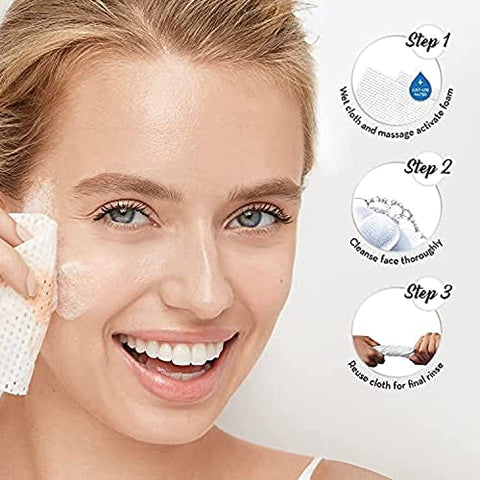 Lenços de Limpeza Facial 2 em 1 Ativados por Água 33 unidades (Pacote com 4) - Olay