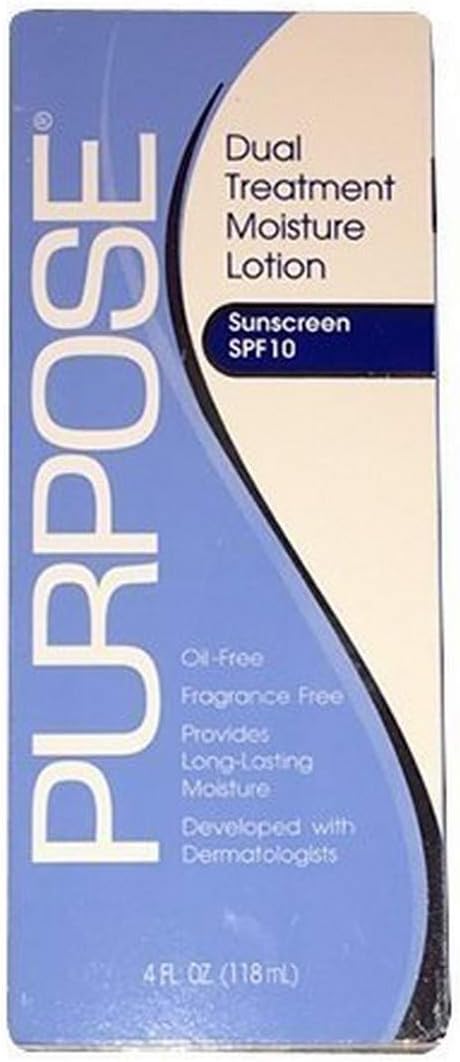 Loção Hidratante Dual Treatment, FPS 10, 120 ml (Pacote com 3) - PURPOSE