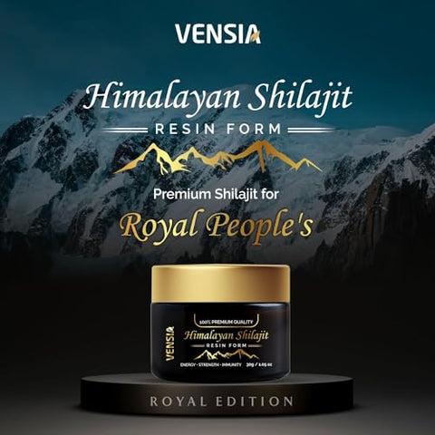 VENSIA - Shilajit Puro do Himalaia em Resina, Ultra Concentrado com 80% de Ácido Fúlvico, 85 Minerais Traços, Energia – Marca em Destaque