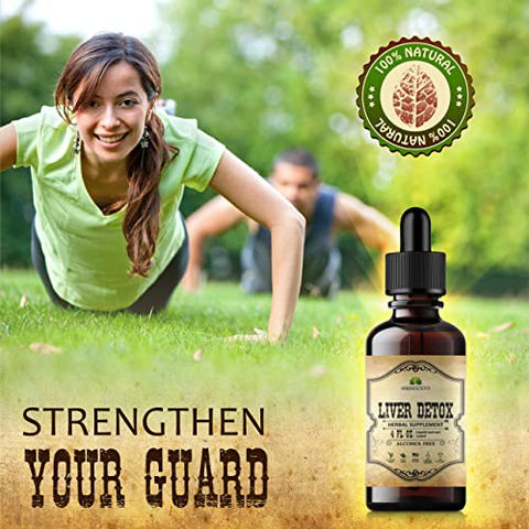 HERBALICIOUS - Suplemento para o Fígado – Suporte Natural ao Fígado em Gotas – Bebida Herbal com Cardo Mariano, Raiz de Angélica, Raiz de Dente-de-leão, Cúrcuma, Hortelã-pimenta – Limpeza e Desintoxicação do Fígado – 120 ml