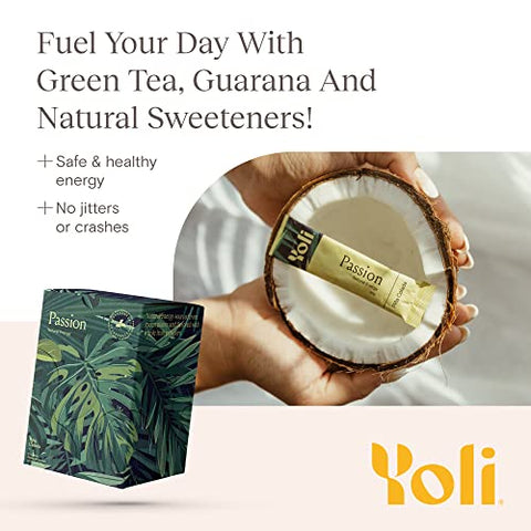 Yoli® - Yoli Passion Energy Drink Mix – Pó para Bebida Energética Natural, 30 Sachês – Sabor Pina Colada
