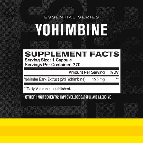 Yohimbine Extra Strength: 270 Cápsulas – Extrato Premium de Casca de Yohimbe para Usuários Experientes – Recomposição Corporal, Energia - Jacked Factory
