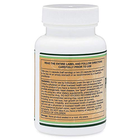 Double Wood Supplements - Pregnenolona 100mg por Porção (Convertida em Progesterona para Aumentar os Níveis de Progesterona) – Testada por Terceiros – 120 Cápsulas (50mg por Cápsula) Não-OGM por Double Wood