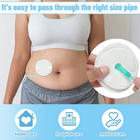 20 Pack Almofadas para Tubo de Alimentação G Button com Capa – Suprimentos Reutilizáveis para Tubo de Alimentação Gtube – Coberturas de Algodão para Botão G – Suprimentos para Diálise Abdominal Peritoneal e Tubo Peg - Sosation