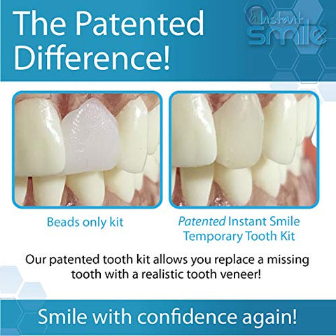 Kit de Substituição Temporária de Dente Instant Smile Complete Your Smile – Substitua um Dente Ausente em Minutos – Patenteado