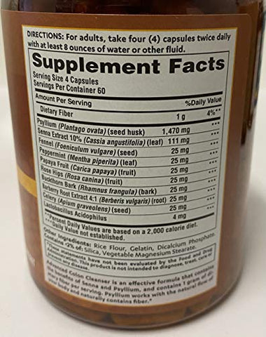 Vitamin World - Cápsulas Digestivas para Saúde do Cólon – Colon Cleanser 240 Cápsulas de Liberação Rápida