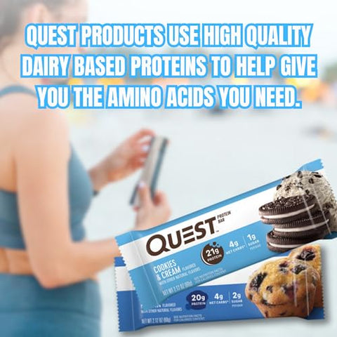 THE HUNGRY GORILLA - Pacote Variado de Barras Quest Nutrition – 10 Sabores Diferentes – Barras de Proteína Embaladas Individualmente, Alto teor de proteína, Baixo Carboidrato, Amigável à dieta Keto, Embaladas em uma Caixa